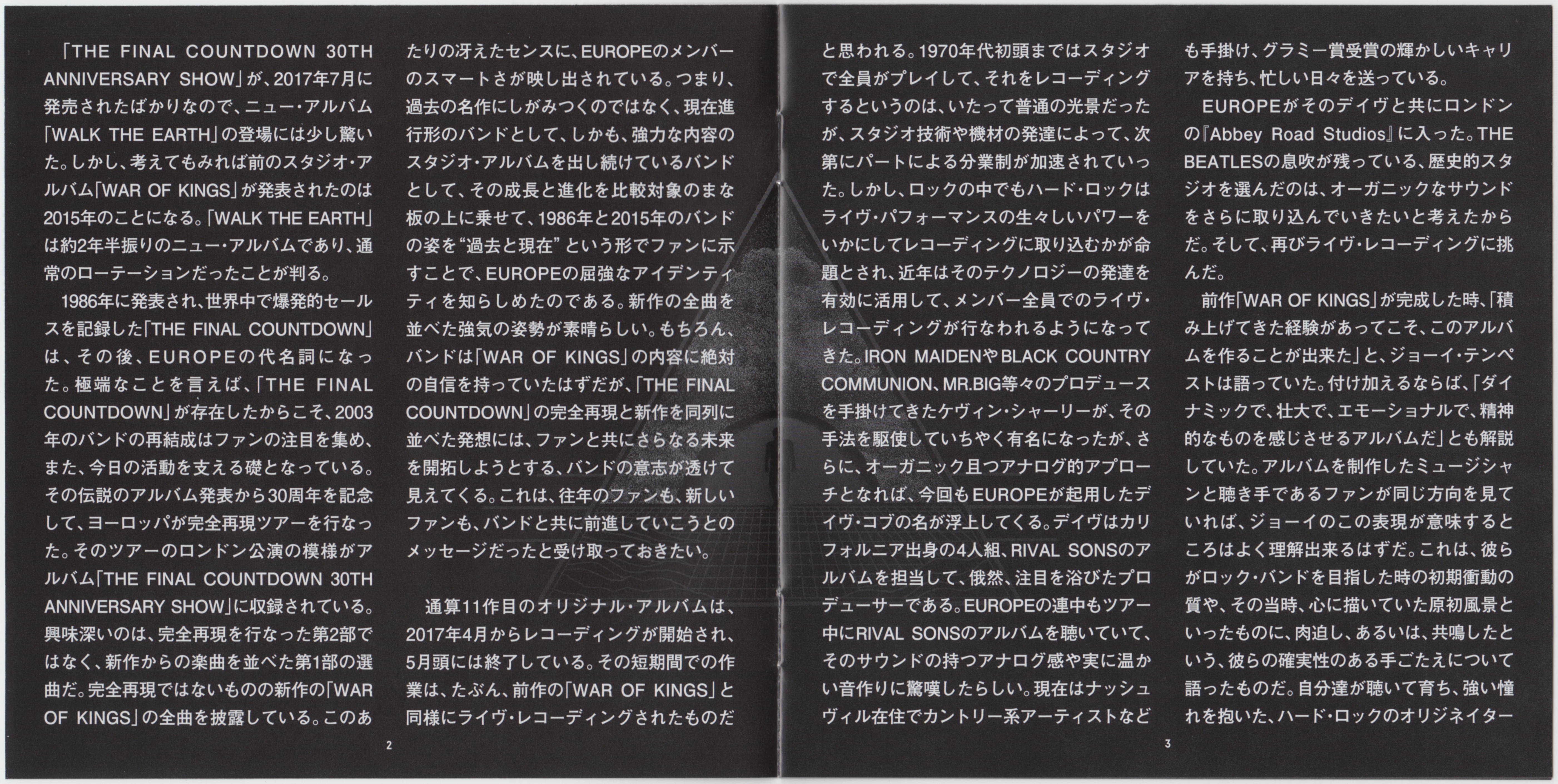 Europe  Walk The Earth : Booklet 2 JPN